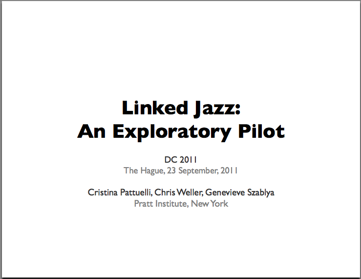 Linked Jazz: An Exploratory Pilot